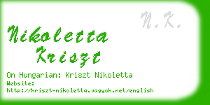 nikoletta kriszt business card